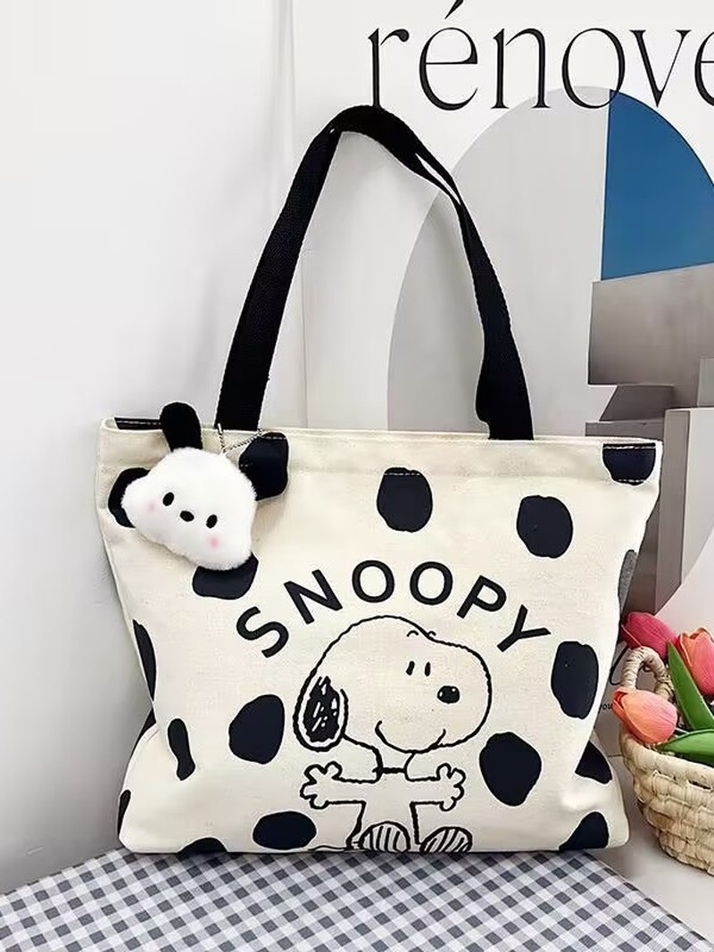 Anime Tote Bag - Cartoon Snoopy canvas schoudertas voor dames