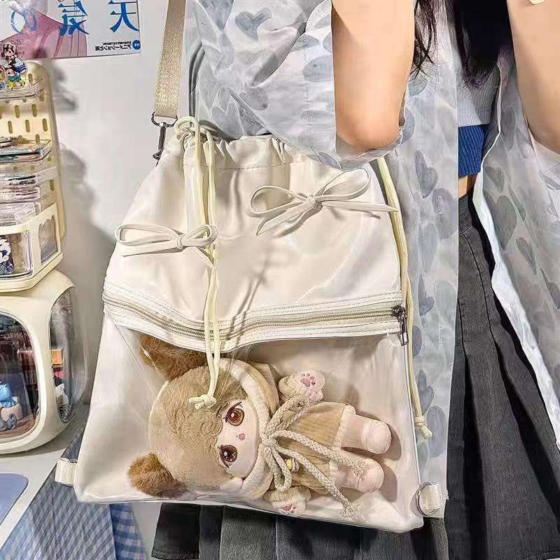 Anime Tote Bag - JIAERDI Zoete Leuke Boog Trekkoord Draagtas