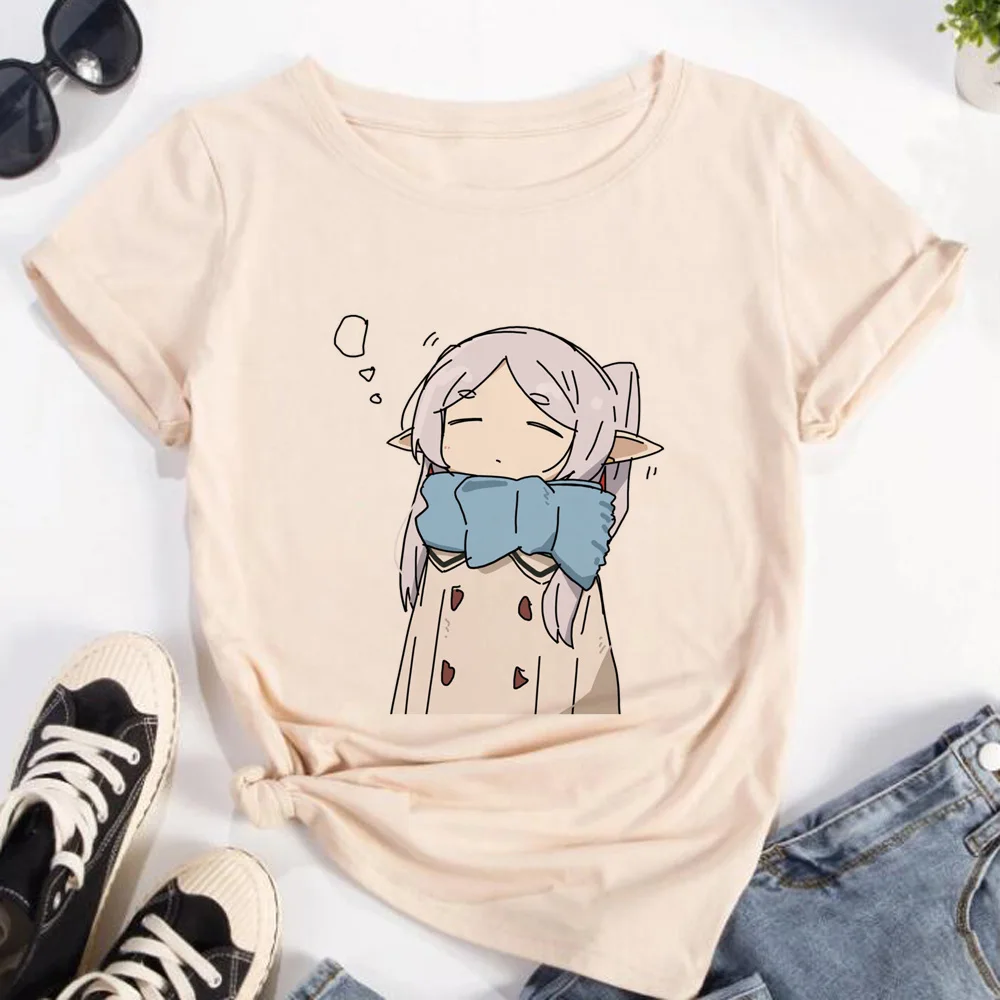 Frieren Anime Merchandise - Frieren T-shirt Vrouwen Streetwear Anime Grappige
